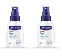 Hansaplast Spray para Heridas, limpiador antiséptico mediante irrigación mecánica, spray desinfectante protector, incoloro y respetuoso con la piel, 1 x 50 ml (Paquete de 2)