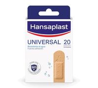 Hansaplast Universal 20 Apósitos, Apósitos impermeables transpirables, Fuerte adhesión, Gasa absorbente antiadherente, Apósitos para heridas multiusos