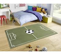 Hanse Home Adventures - Alfombra Infantil de Pelo Corto, diseño de fútbol, 160 x 220 cm, Color Verde