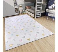 Hanse Home Adventures Alfombra Infantil Moderna con diseño de Corazones, para habitación Infantil, Sala de Juegos, habitación Juvenil, salón, Color Crema, Multicolor, 120 x 170 cm