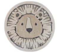 Hanse Home Adventures Alfombra Infantil Redonda, diseño de Leones, diseño de Animales, para habitación de niños, Sala de Juegos, habitación Juvenil, salón, Color Crema Gris, 140 cm
