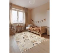 Hanse Home Adventures Bowie Alfombra Infantil para habitación Infantil, Arco Iris, Corazones, Arco, Multicolor, niño y niña, Alfombra para habitación Infantil, salón, Color Beige, Multicolores, 120 x