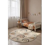 Hanse Home Adventures Bowie - Alfombra Infantil Redonda para habitación Infantil, Arco Iris, Corazones, Arco, Multicolor, para niños, niñas, salón, Color Beige, diámetro 160 cm
