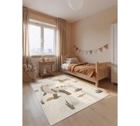 Hanse Home Adventures Dino - Alfombra Infantil para habitación Infantil, diseño de Dinosaurios, Jungla, Moderna, para niños, niñas, salón, Color Crema, Multicolor, 160 x 235 cm