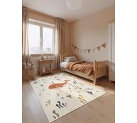 Hanse Home Adventures Moby - Alfombra Infantil para habitación Infantil, diseño de Animales Marinos, Ballenas, Multicolor, para niños, niñas, salón, Color Crema, Multicolor, 160 x 235 cm