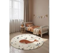 Hanse Home Adventures Moby - Alfombra Infantil Redonda para habitación Infantil, diseño de Animales Marinos, Ballenas, Multicolor, para niños, niñas, salón, Color Crema, Multicolor, diámetro 160 cm