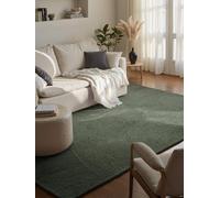 Hanse Home Alfombra de Lana Calmio - Alfombra de salón Natural - Hecha a Mano - Hygge Skandi, Alfombra Bohemia de Lana para salón, Dormitorio, Comedor, Pasillo - Verde, 120 x 180 cm