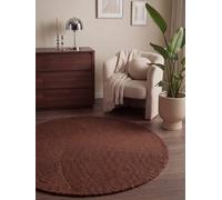 Hanse Home Alfombra de Lana Calmio - Alfombra Natural de salón - Hecha a Mano - Hygge Skandi, Alfombra Boho de Lana para salón, Dormitorio, Comedor, Pasillo, Color Rojo y marrón, diámetro 150 cm