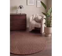 Hanse Home Alfombra de Lana Calmio - Alfombra Natural de salón - Hecha a Mano - Hygge Skandi, Alfombra Boho de Lana para salón, Dormitorio, Comedor, Pasillo, Color Rosa Vintage, diámetro 120 cm