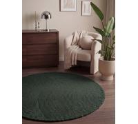 Hanse Home Alfombra de Lana Calmio - Alfombra Natural de salón - Hecha a Mano - Hygge Skandi, Alfombra Boho de Lana para salón, Dormitorio, Comedor, Pasillo - Verde, diámetro 120 cm