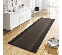Hanse Home Alfombra de Pasillo con Banda de 80 x 500 cm, Suave Pelo Corto, diseño Moderno, para Pasillo, Dormitorio, habitación de los niños, baño, Sala de Estar, Cocina, Color marrón