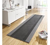 Hanse Home Alfombra de Pasillo con Cinta de 80 x 500 cm, Suave de Pelo Corto, diseño Moderno para Pasillo, Dormitorio, habitación de los niños, baño, salón, Cocina, Pasillo Decorativo, Color Gris