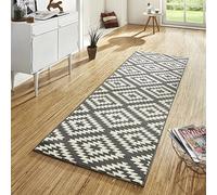 Hanse Home Alfombra de Pasillo nórdica, 80 x 400 cm, de Pelo Corto y Suave, diseño Moderno de Rombos, para Pasillo, Dormitorio, habitación de los niños, baño, salón, Cocina, Pasillo Decorativo, Color