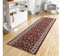 Hanse Home Alfombra de Pasillo Vintage de 80 x 250 cm, de Pelo Corto, Suave, diseño Retro, para Pasillo, Dormitorio, habitación de los niños, baño, salón, Cocina, Camino Decorativo, Color Rojo