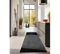 Hanse Home Alfombra de Yute Natural para salón, 100% Yute, Tejida a Mano y respetuosa con el Medio Ambiente, Estilo Bohemio, de Fibra Natural, para salón, Dormitorio, Comedor, Color Negro, 80 x 200