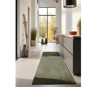 Hanse Home Alfombra de Yute Natural para salón, 100% Yute, Tejida a Mano y respetuosa con el Medio Ambiente, Estilo Bohemio, de Fibra Natural, para salón, Dormitorio, Comedor, Verde, 80 x 200 cm