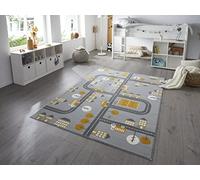HANSE Home Alfombra Infantil para niños Town - Alfombra de Juego de Pelo Corto, Alfombra Moderna de la Calle, Pelo Suave, fácil de Limpiar, 120 x 170 cm, Color Amarillo Mostaza