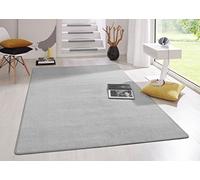 Hanse Home Alfombra Interior Fancy - Alfombra de salón Monocolor Moderna de Terciopelo para Comedor, salón, habitación de los niños, Pasillo, Dormitorio, Cocina, Color Gris, 100 x 150 cm