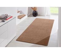 Hanse Home Alfombra Interior Fancy - Alfombra Moderna de Terciopelo para salón, salón, habitación de los niños, Pasillo, Dormitorio, Cocina, Color marrón, 80 x 200 cm