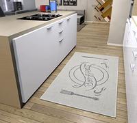 HANSE Home Bon Appetit - Alfombra de Cocina, Antideslizante, fácil de Limpiar, Resistente, con Certificado Öko-Tex para Cocina, Pasillo, Comedor, Color Crema y Gris, 92 x 150 cm