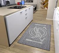 HANSE Home Bon Appetit - Alfombra de Cocina, Antideslizante, fácil de Limpiar, Resistente, con Certificado Öko-Tex para Cocina, Pasillo, Comedor, Color Gris Crema, 92 x 150 cm