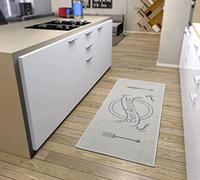 HANSE Home Bon Appetit - Alfombra de Cocina, Antideslizante, fácil de Limpiar, Resistente, con Certificado Öko-Tex para Cocina, Pasillo, Comedor, Color Crema y Gris, 62 x 150 cm