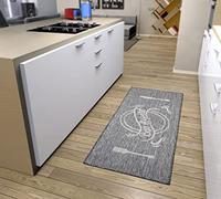 Hanse Home Bon Appetit Alfombra de Pasillo de Cocina con Letras, Antideslizante, fácil de Limpiar, Resistente, con Certificado Öko-Tex para Cocina, Pasillo, Comedor, Color Gris y Crema, 62 x 150 cm