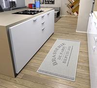HANSE Home Brasserie de París Alfombra de Cocina - Alfombra de Cocina con inscripción, Antideslizante, fácil de Limpiar, Resistente, para Cocina, Pasillo, Comedor, Color Crema Gris, 62 x 150 cm