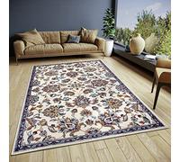 Hanse Home Caracci Alfombra Oriental - Alfombra clásica densa Tejida con Adornos y Motivos Florales, Pelo Corto Suave para Dormitorio, Comedor, salón, Pasillo, Cocina, Crema, 160 x 235 cm