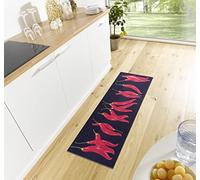 Hanse Home Cook & Clean Alfombra de Cocina, Alfombra de Cocina, diseño de Chili, Antideslizante, fácil de Limpiar, para Cocina, Pasillo, Entrada, Comedor, 50 x 150 cm