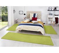 HANSE Home Cuna 3 Piezas Uni Colores Fancy, Alfombra Polipropileno, Verde, 67 x 250 x 0.7 cm