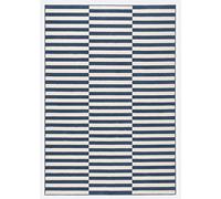HANSE Home Design Terciopelo Alfombra Pelo Corto Panel, Polipropileno, Color Azul/Crema, 80 x 200 x 0.9 cm