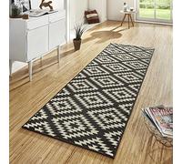HANSE Home Designer Camino de Terciopelo Nordic, Polipropileno, Negro, 80 x 400 x 0.9 cm