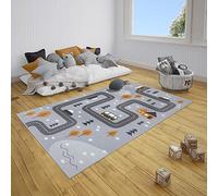 HANSE Home Dream Street-Alfombra para habitación Infantil (80 x 150 cm), diseño de Calle, Color, Polipropileno (PP), Gris Mostaza Amarillo