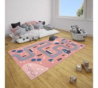 Hanse Home Dream Street - Alfombra para habitación Infantil (Pelo Corto, Pelo Suave, fácil de Limpiar, 160 x 220 cm), Color Rosa