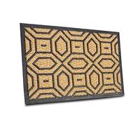 Hanse Home Felpudo de Coco y Goma para Interior y Exterior - Felpudo atrapa la Suciedad Natural, Exterior patrón geométrico, Resistente a la Intemperie y Antideslizante para Pasillo, terraza, Entrada