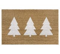 Hanse Home Felpudo de Fibra de Coco para Interior - Felpudo Natural de Coco con árboles de Navidad, Antideslizante, para Pasillo, Entrada - 45 x 75 cm