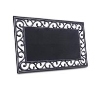 Hanse Home Felpudo de Goma 45 x 75 cm, Antideslizante y Resistente a la Intemperie, para Exteriores, Aspecto de Hierro Fundido, para Interior y Exterior, Felpudo de Goma con Puntos para Pasillo,