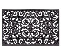 Hanse Home - Felpudo de Goma para Interior y Exterior, 45 x 75 cm, Alfombra de Goma, Felpudo, para Exterior, Ornamentos, Aspecto Fundido, Resistente a la Intemperie, Antideslizante