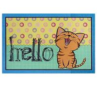 HANSE Home Felpudo Impreso con Aspecto 3D con Suelo Antideslizante de PVC para Puerta, Alfombrilla de Entrada para Interior y Exterior, Varios diseños, 45 x 70 cm, Color: Gato