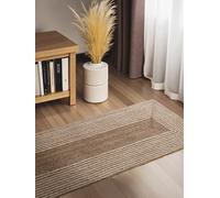 Hanse Home Juno Line Alfombra de Yute Natural, 100% Yute, Tejida a Mano, Resistente y fácil de Limpiar, Moderna, Bohemia Natural para salón, Dormitorio, Color Blanco Natural, marrón, 80 x 200 cm
