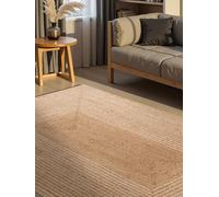 Hanse Home Juno Line Alfombra de Yute Natural, 100% Yute, Tejida a Mano, Resistente y fácil de Limpiar, Moderna, Bohemia Natural para salón, Dormitorio, Color Blanco Natural, Dorado, 120 x 170 cm
