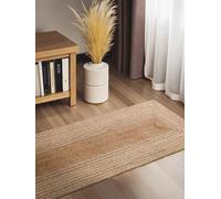 Hanse Home Juno Line Alfombra de Yute Natural, 100% Yute, Tejida a Mano, Resistente y fácil de Limpiar, Moderna, Bohemia, Natural para salón, Dormitorio, Color Blanco Natural, Dorado, 80 x 300 cm