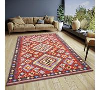 HANSE Home Peso Boho Alfombra - Tejido Plano Oriental, Parte Inferior Antideslizante, Estilo Bohemio, patrón geométrico, Tejido, salón, Dormitorio, Comedor, Pasillo, Color Azul,