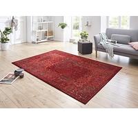 Hanse Home Plume - Alfombra de Aspecto Desgastado de Pelo Corto, Moderna, diseño Vintage, para Comedor, salón, habitación de los niños, Pasillo, Dormitorio, Cocina, Color Rojo, 200 x 290 cm