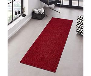Hanse Home Pure Alfombra de salón, densa, Pelo Corto, Resistente, Alfombra para Dormitorio, Monocolor, Moderna, para Comedor, salón, habitación de los niños, Pasillo, Dormitorio, Cocina, Rojo, 80 x