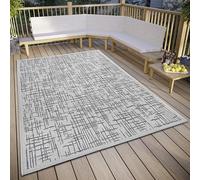 Hanse Home Telu - Alfombra Impermeable para Interior y Exterior, diseño Moderno, Resistente al Agua, Resistente, Tejido Plano para jardín, balcón, terraza, salón, Color Beige y Gris, 63 x 120 cm