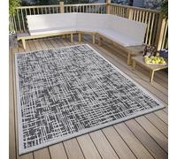 HANSE Home Telu - Alfombra Impermeable para Interior y Exterior, diseño Moderno, Resistente al Agua, Tejido Plano, para jardín, balcón, terraza, salón, Color Gris y Beige, 155 x 235 cm