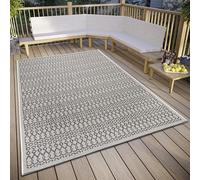 HANSE Home Vanti - Alfombra Impermeable para Interior y Exterior, diseño Moderno, Resistente al Agua, Resistente, Tejido Plano, para jardín, balcón, terraza, salón, Color Beige y Gris, 155 x 235 cm