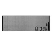HANSE Home Zala Living Cook & Clean - Alfombra Antideslizante de Tejido Plano de Pelo Corto, Lavable, para Pasillo, Cocina, salón, Gris, 50 x 150 cm